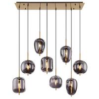 Függőlámpa 15345-8mm - sárgaréz/szürke, Design, Üveg/fém (102,5/34/120cm) - Globo