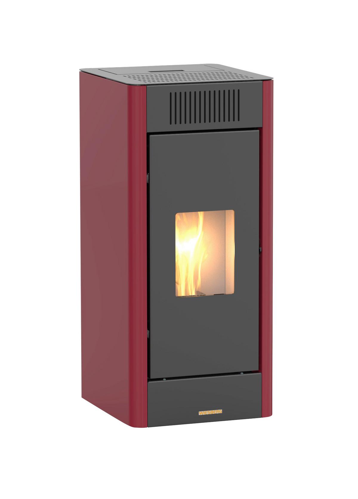 Pelletofen Ilia Bordeaux Metall 10 Kw Mit Wi-Fi - Bordeaux, Basics, Metall (56/110/49cm)