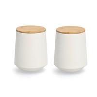 VORRATSDOSENSET Ø/H: ca. 13x15,4 cm, Weiß - Weiß, Basics, Keramik (13/15,4cm) - Zeller Present