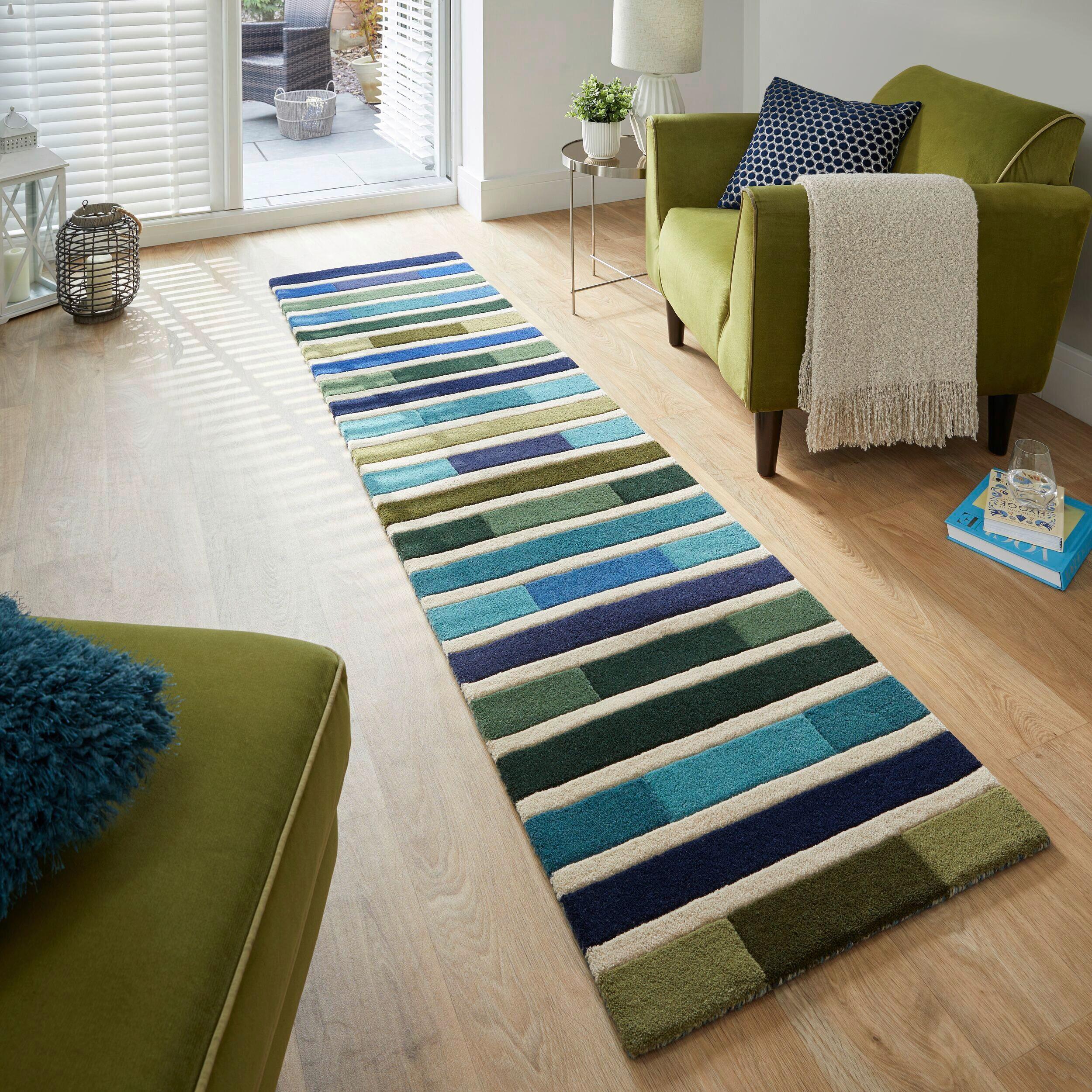 Wollteppich 503119373465 - Grün, Basics, Textil (60/230cm)