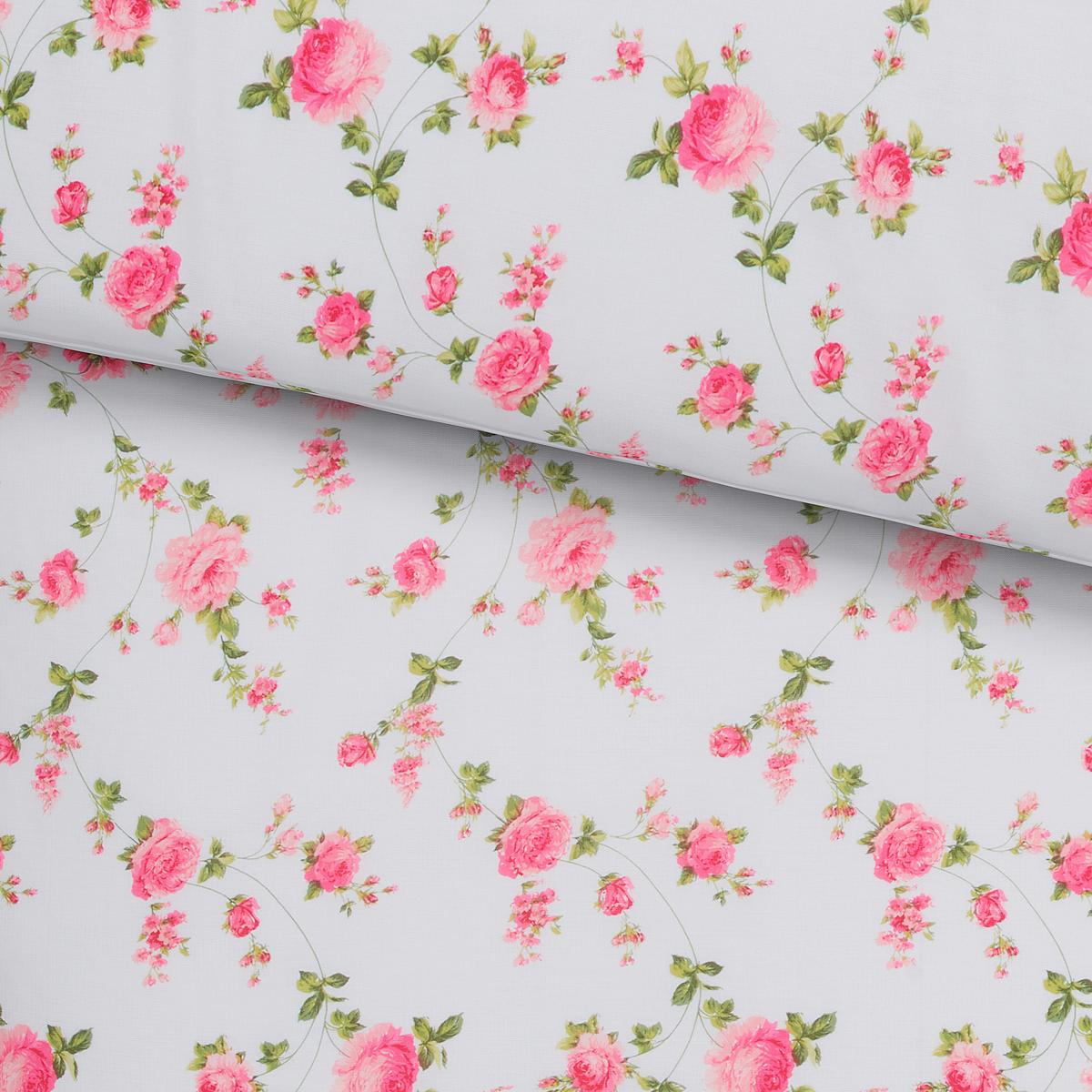 POVLEČENÍ Flora, 140/200cm, bílá s květy - bílá, Romantický / Rustikální, textil (140/200cm) - Modern Living