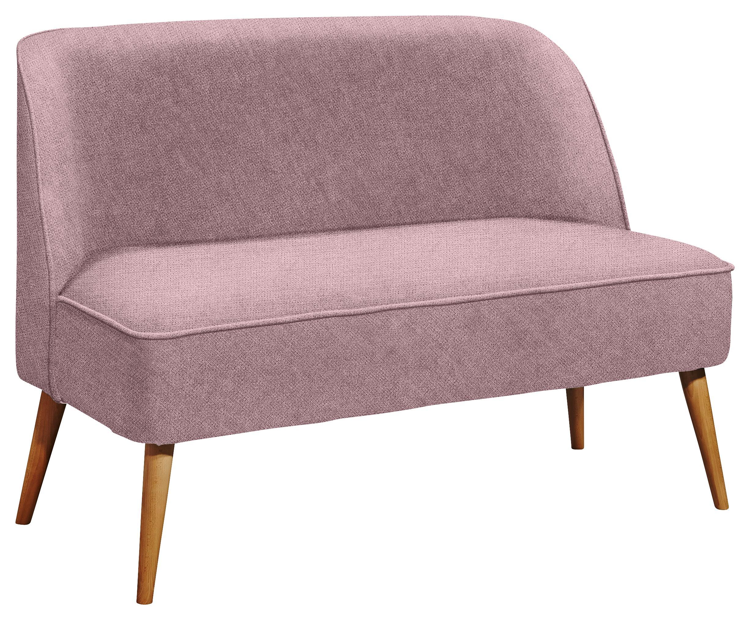 Sitzbank Pino B: ca. 122 cm - Rosa/Kieferfarben, Trend, Holzwerkstoff/Textil (122/83/66cm) - Carryhome