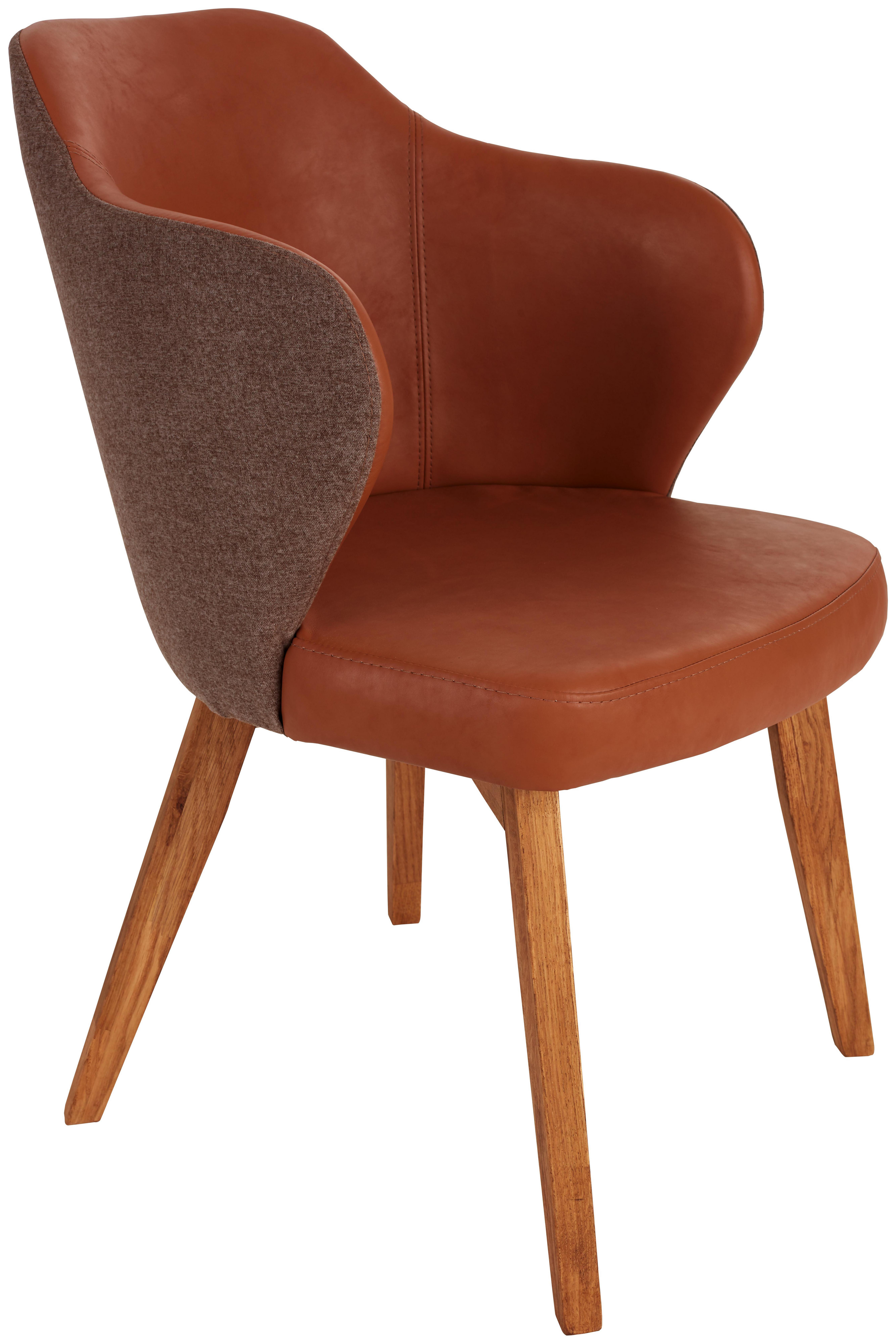 Szék Silvana - Tölgyfa/Világosbarna, modern, Fa/Textil (53/84/59cm)