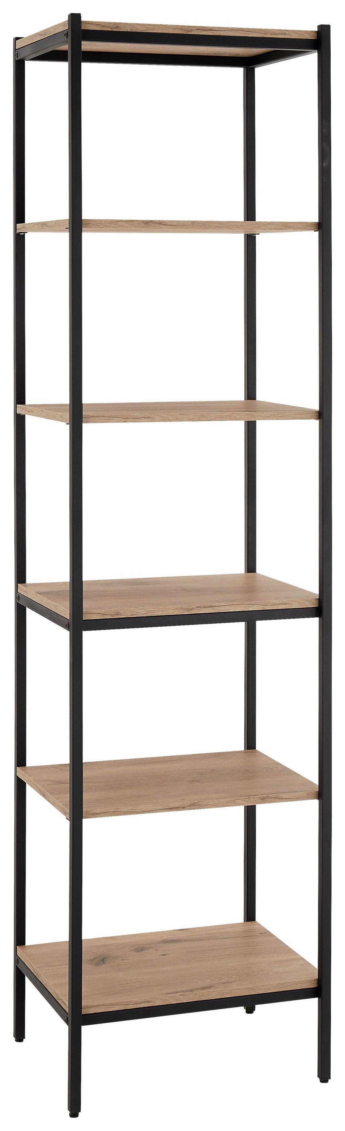 REGÁL RACK STANDREGAL - černá/barvy dubu, Basics, kov/kompozitní dřevo (50/195/40cm) - P & B
