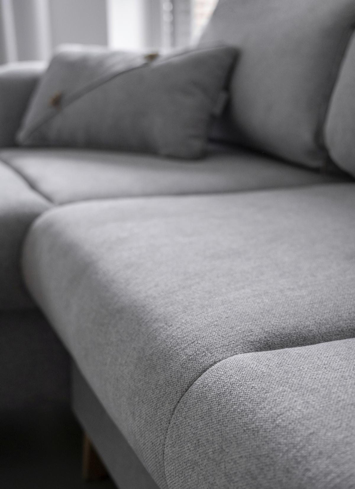 Ecksofa Scandic Lagom Beige S: 157x235 cm - Hellgrau/Naturfarben, Textil (157/235cm) - MID.YOU