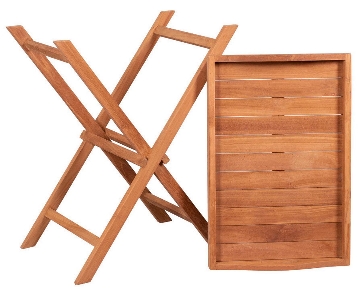 Gartentisch Klappbar Woodie Echtholz B: 40 cm - Teakfarben, Basics, Holz (40/75/60cm) - Gardenson