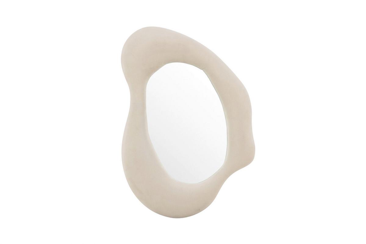 Dekospiegel Louisville Beige B: 49 cm - Beige, MODERN, Glas/Textil (49/70/8cm) - Livetastic