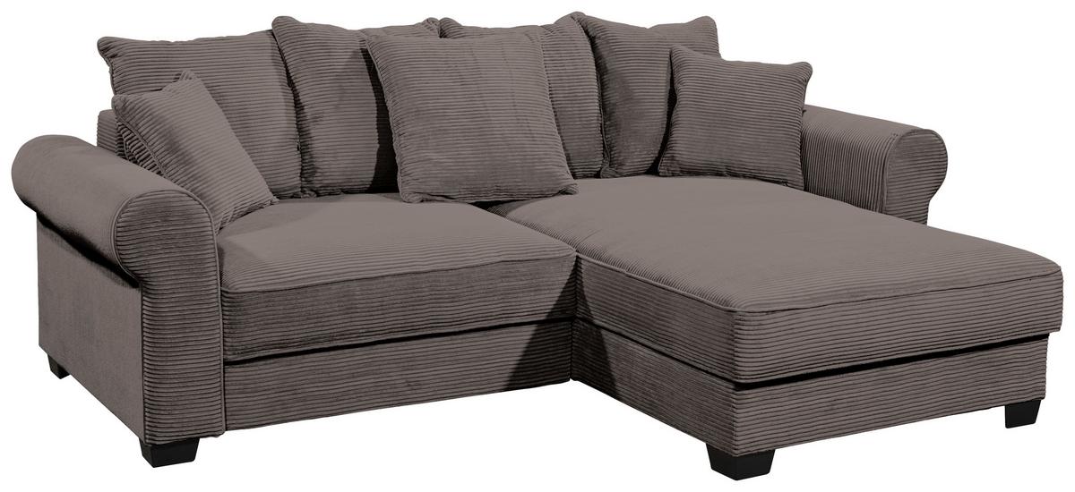 Ecksofa Maureen Braun S: 255/185 cm - Schwarz/Braun, KONVENTIONELL, Textil (255/185cm) - MID.YOU