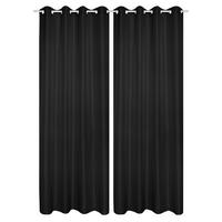 Ösenvorhang Atlantika Schwarz B: 140 cm - Schwarz, Basics, Textil (140/235cm)