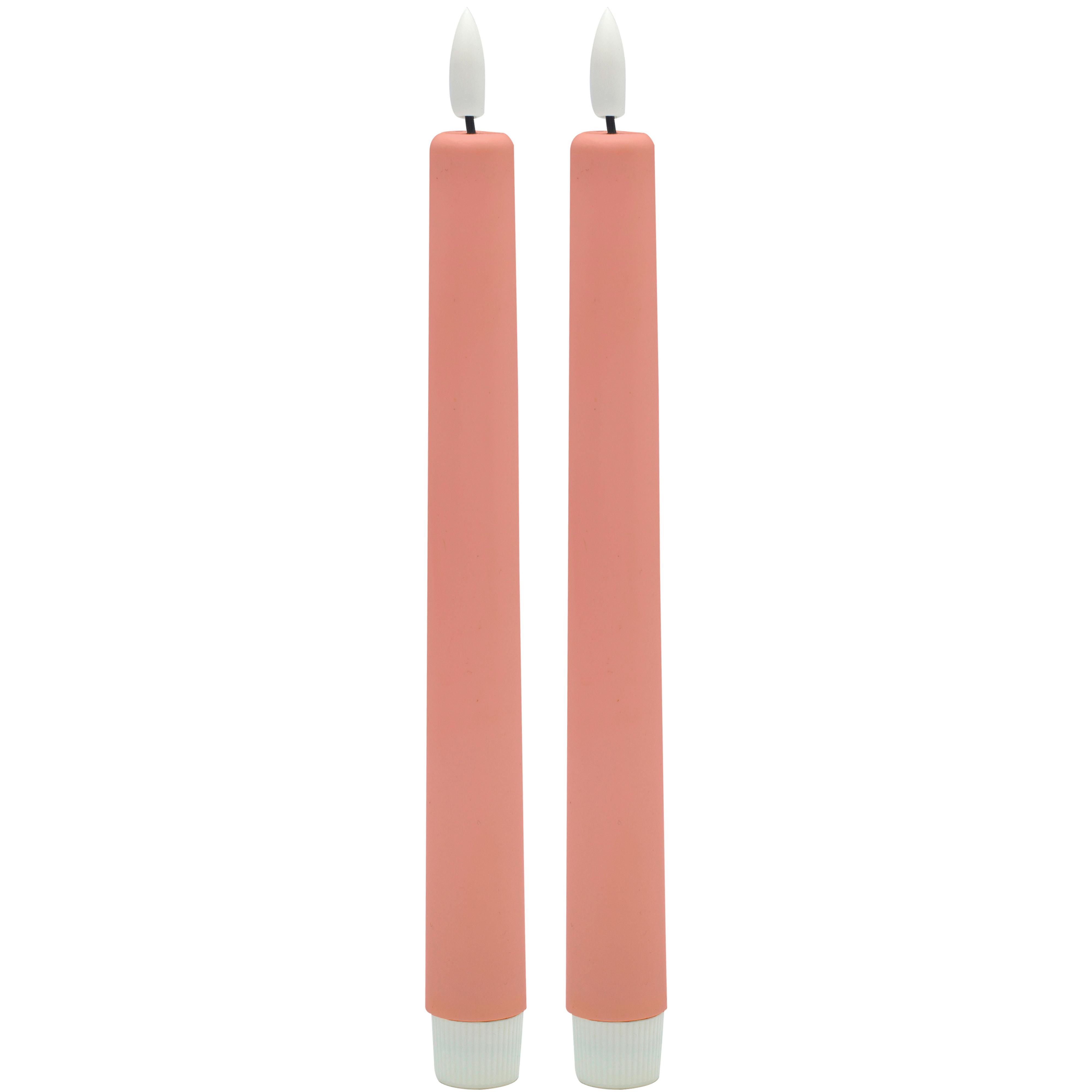 Dlhá sviečka RINA - ružová, plast/prírodné materiály (2,2/22cm) - Mömax