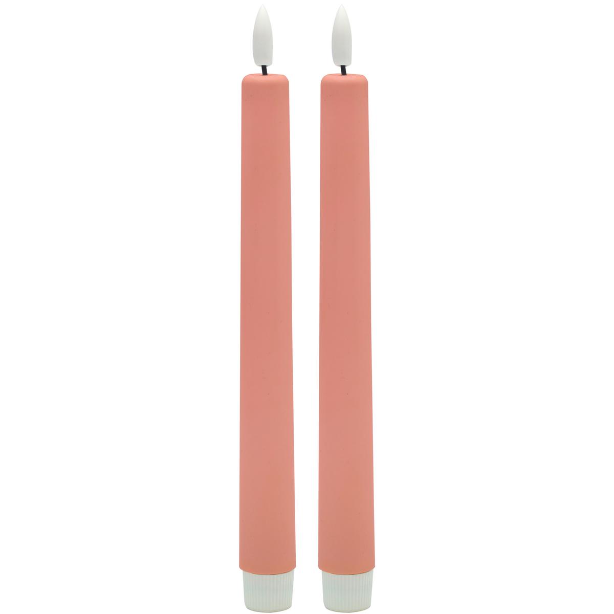 Dlhá sviečka RINA - ružová, plast/prírodné materiály (2,2/22cm) - Mömax