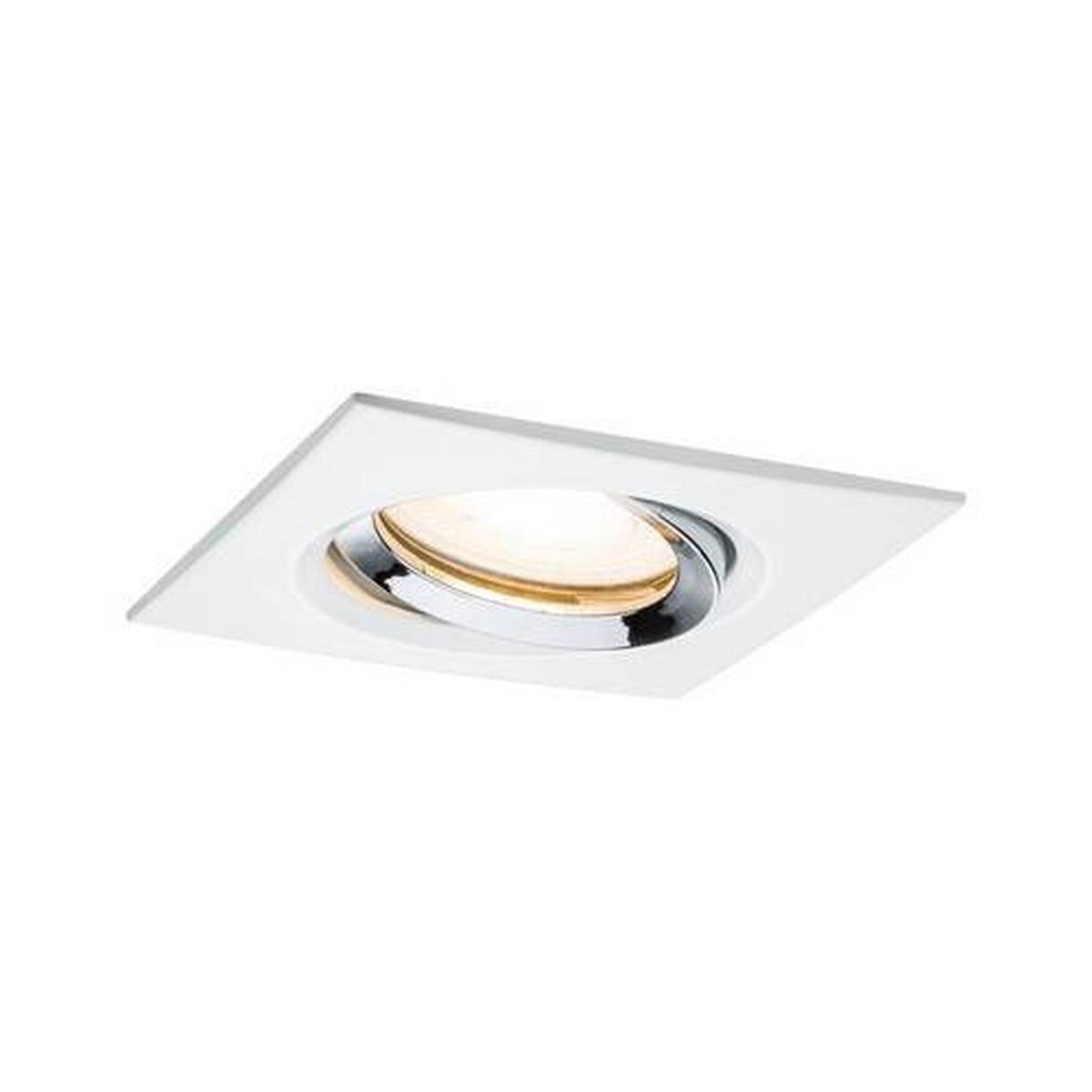 LED-Deckenleuchte Ø 9,3 cm Weiß/Chromfarben Rund - Chromfarben/Weiß, Basics, Metall (9,3cm) - Paulmann