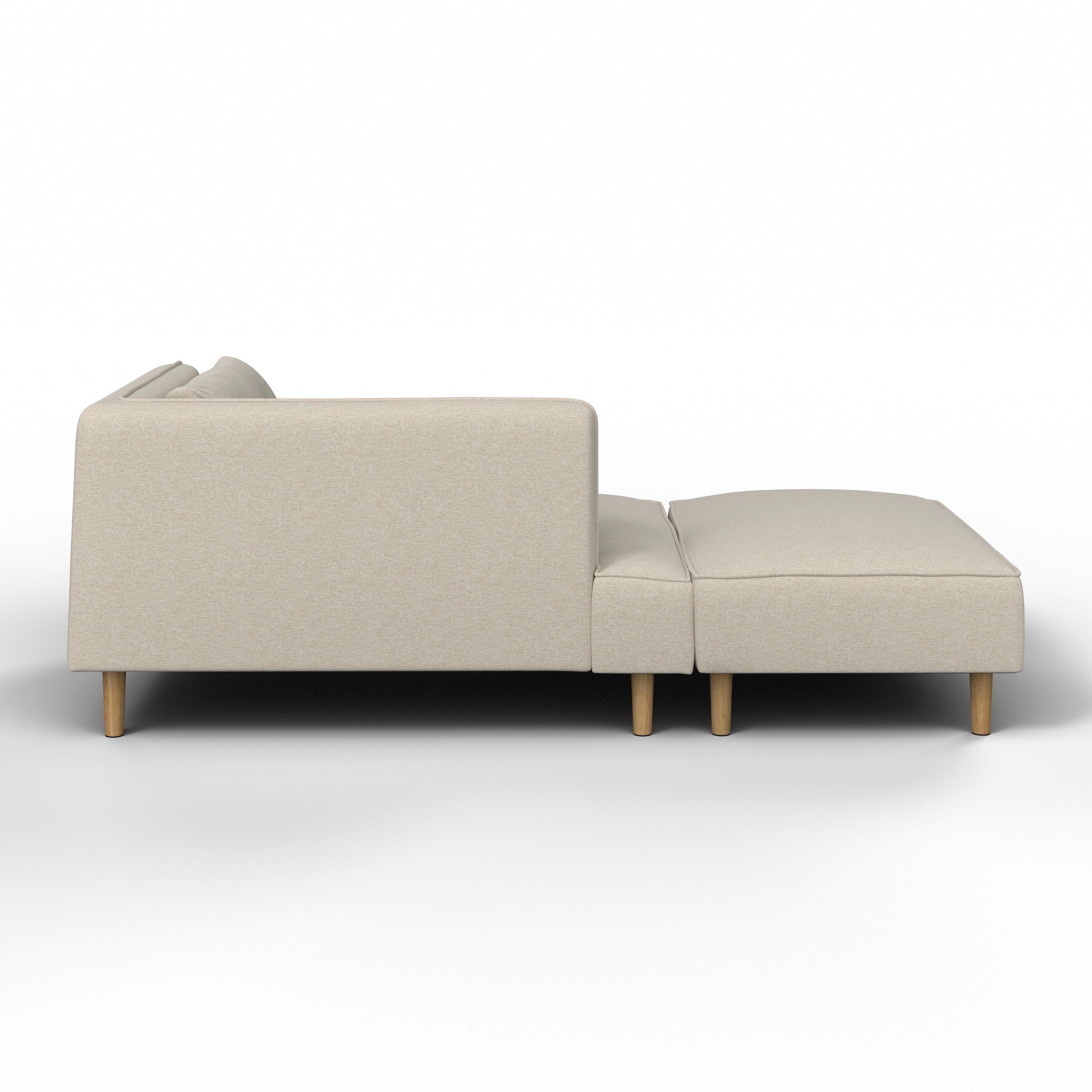 Pohovka FANNY, sivohnedá - sivohnedá/prírodná farba, Modern, drevo/textil (154/55/73cm) - Bessagi Home