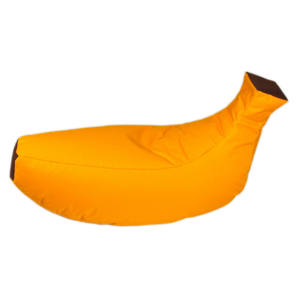 Sedací vak Banane - hnědá/žlutá, Basics, textil (60/130/66cm) - Ondega