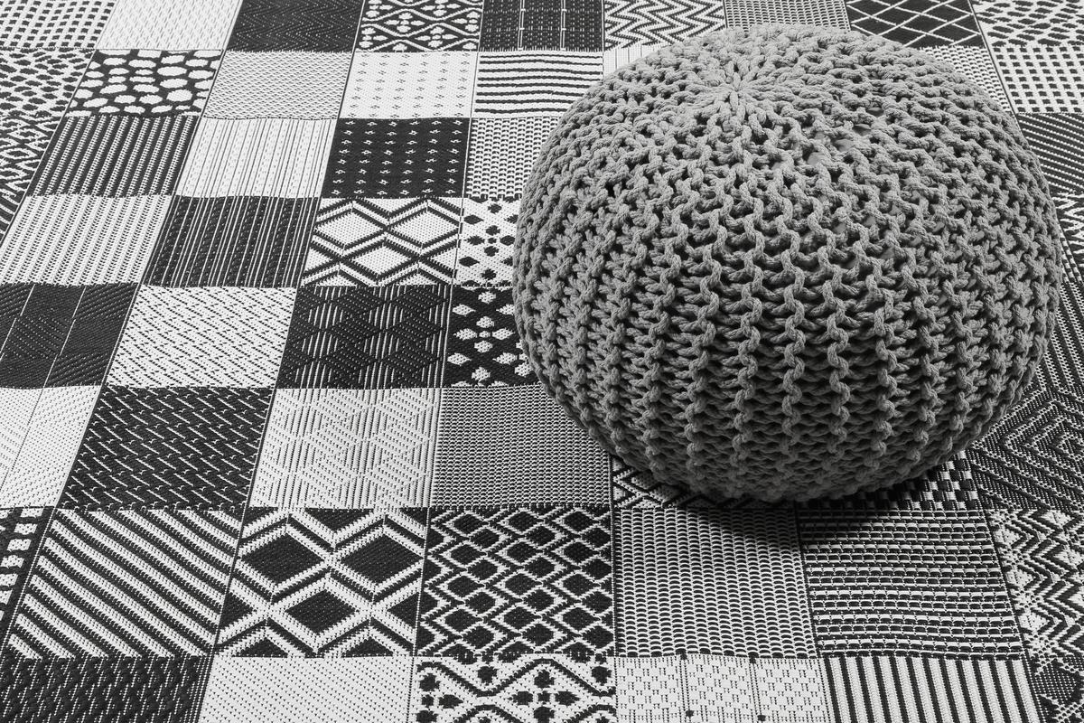 Outdoorteppich Chester - Schwarz/Weiß, KONVENTIONELL, Textil (133/200cm) - Esprit