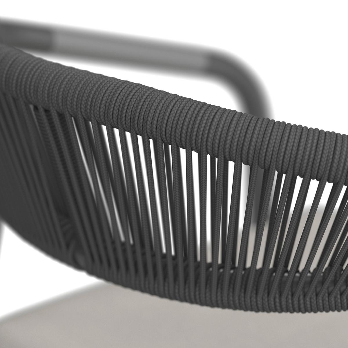 Sada záhradných kresiel BENICIO - čierna/sivá, Modern, kov/textil (56/80/64cm) - Bessagi Garden