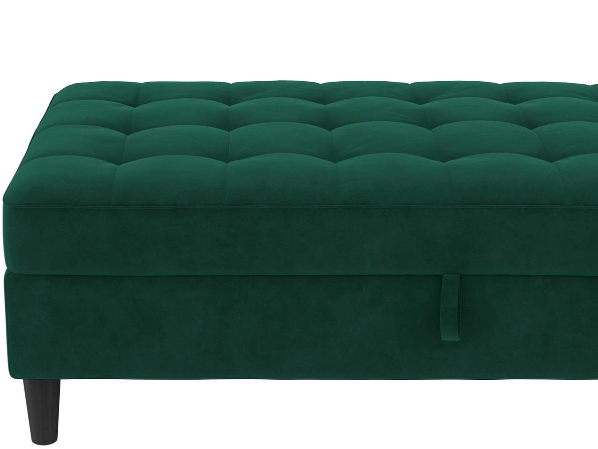 Hocker Palermo Dunkelgrün, mit Stauraum - Dunkelgrün/Schwarz, Basics, Textil (130/43/69cm) - Livetastic