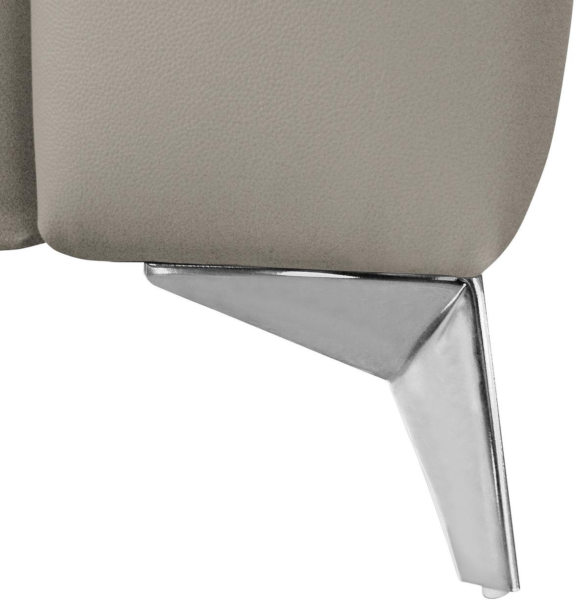 Ecksofa Mondo, Hellgrau S: 208x286 Cm - Chromfarben/Hellgrau, Design, Leder/Textil (208/286cm) - Livetastic