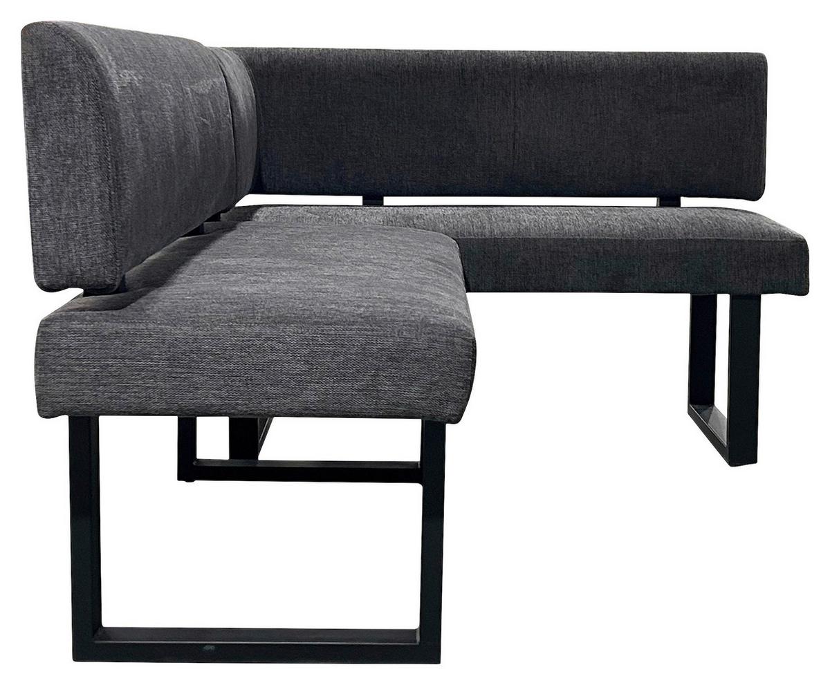 Eckbank Vancouver Grau, Schwarz 181x125 cm - Anthrazit/Schwarz, Design, Textil/Metall (181,5/125cm) - MID.YOU