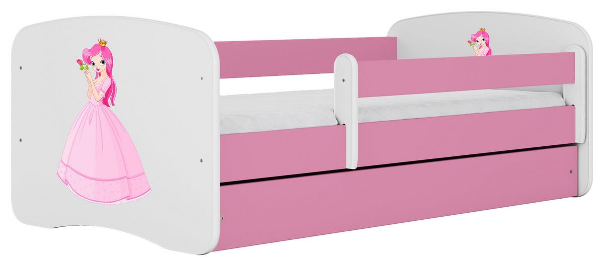 Kinder-/Juniorbett Babydreams inkl. Matratze 80x160 - Pink/Birkefarben, MODERN, Holz/Holzwerkstoff (80/160cm) - MID.YOU