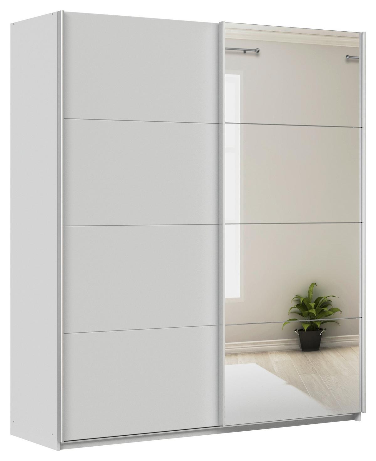 Schwebetürenschrank + Spiegel B: 181cm Feldkirch Seidengrau - Silberfarben/Hellgrau, MODERN, Holzwerkstoff (181/210/62cm)
