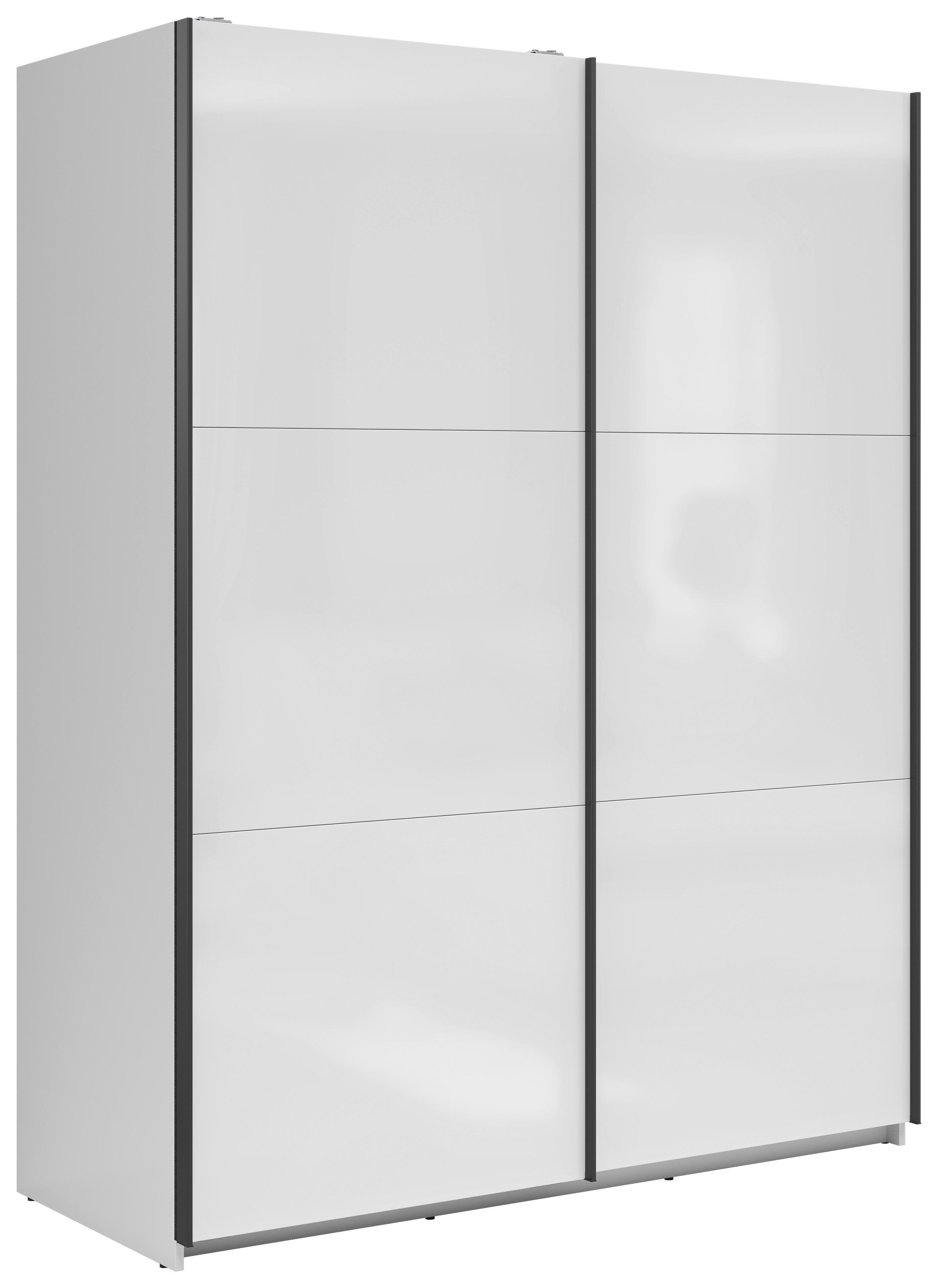 Schwebetürenschrank mit Spiegel 153,5cm Tetrix, Weiß