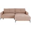 Ecksofa Bergamo - Schwarz/Rosa, MODERN, Textil (238/162cm) - Ondega