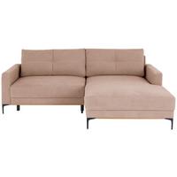 Rohová sedačka BERGAMO, pravá, růžová - růžová/černá, Moderní, kov/textil (238/162cm) - Ondega