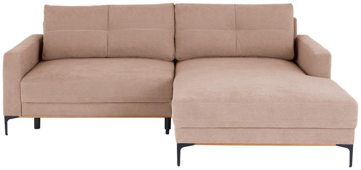 Rohová sedačka BERGAMO, pravá, růžová - růžová/černá, Moderní, kov/textil (238/162cm) - Ondega