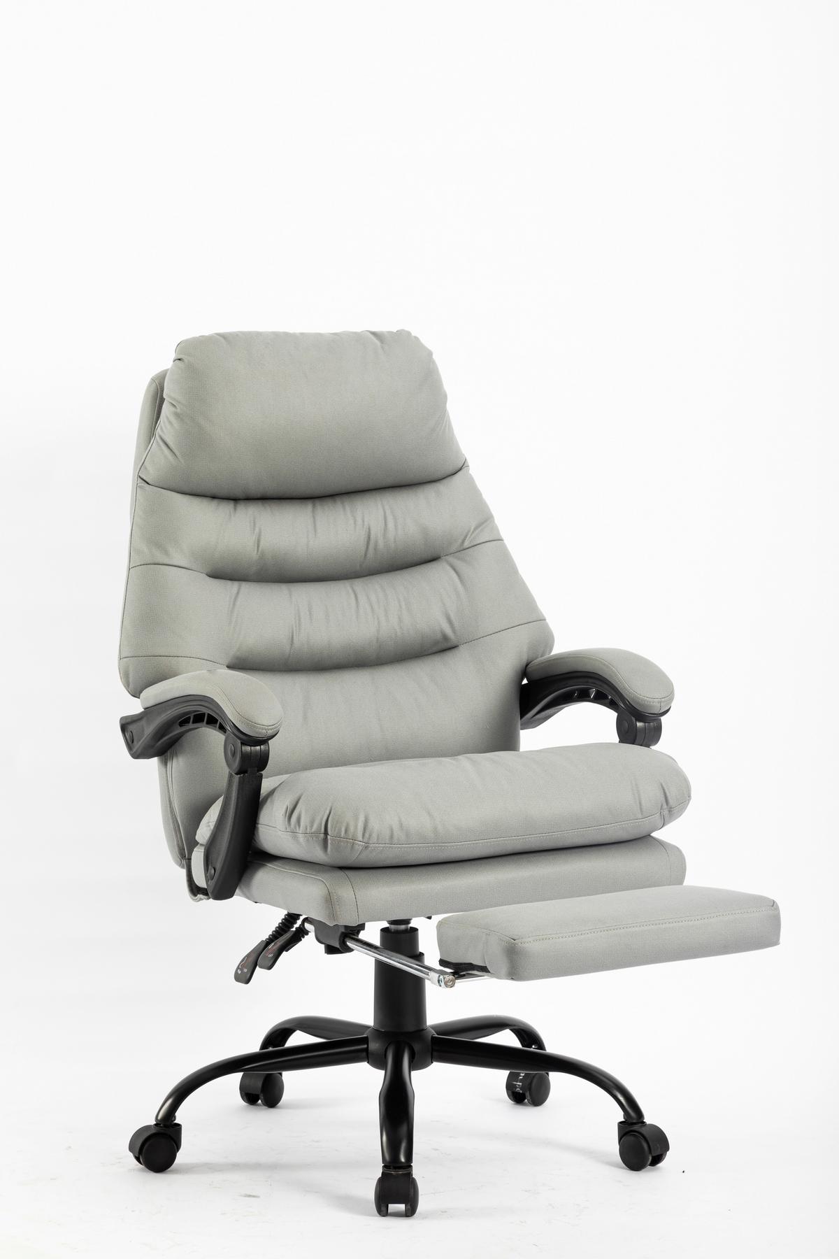 Chefsessel Big Boss mit Armstützen Grau/Schwarz - Schwarz/Grau, MODERN, Kunststoff/Textil (64/114-122/72cm) - MID.YOU