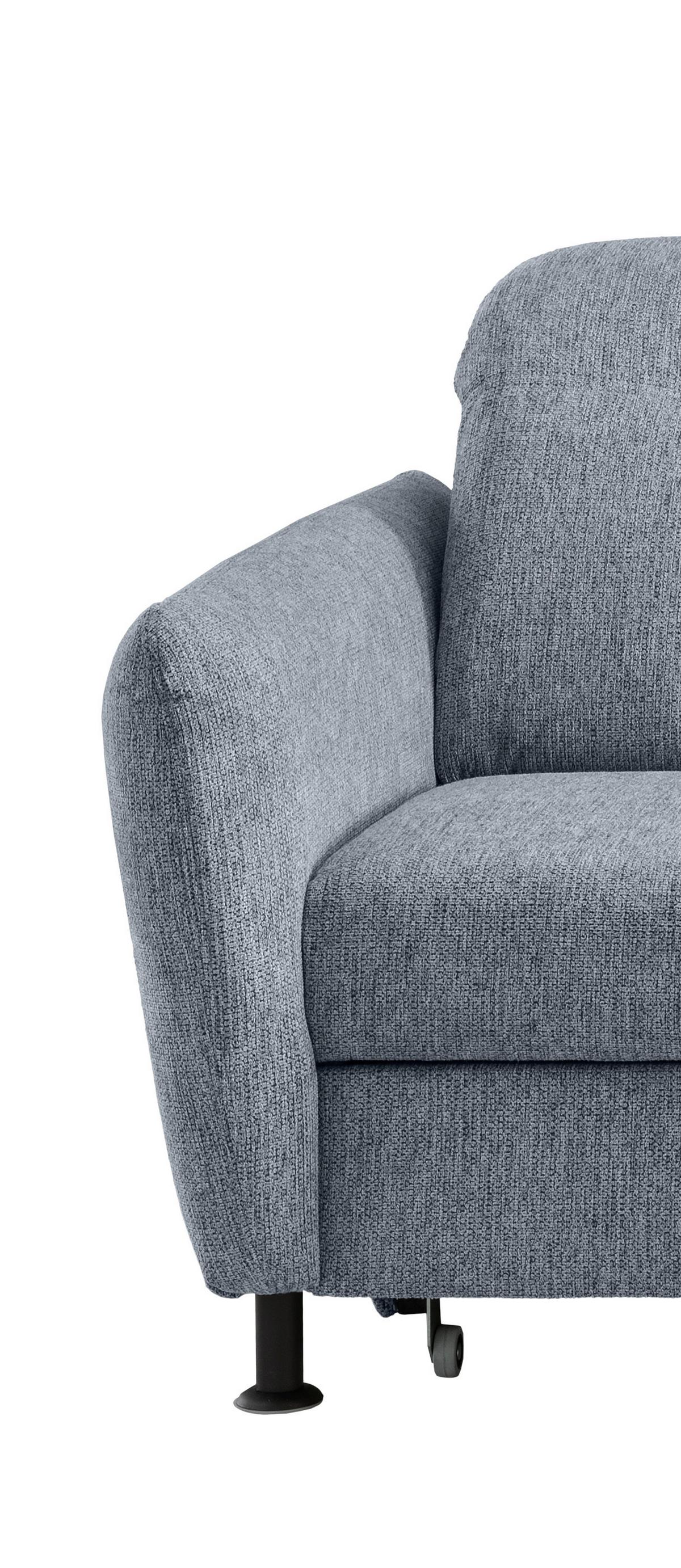 Ecksofa Minori Chenille Hellblau, S: 267x184 Cm - Schwarz/Hellblau, MODERN, Textil (267/184cm) - Livetastic