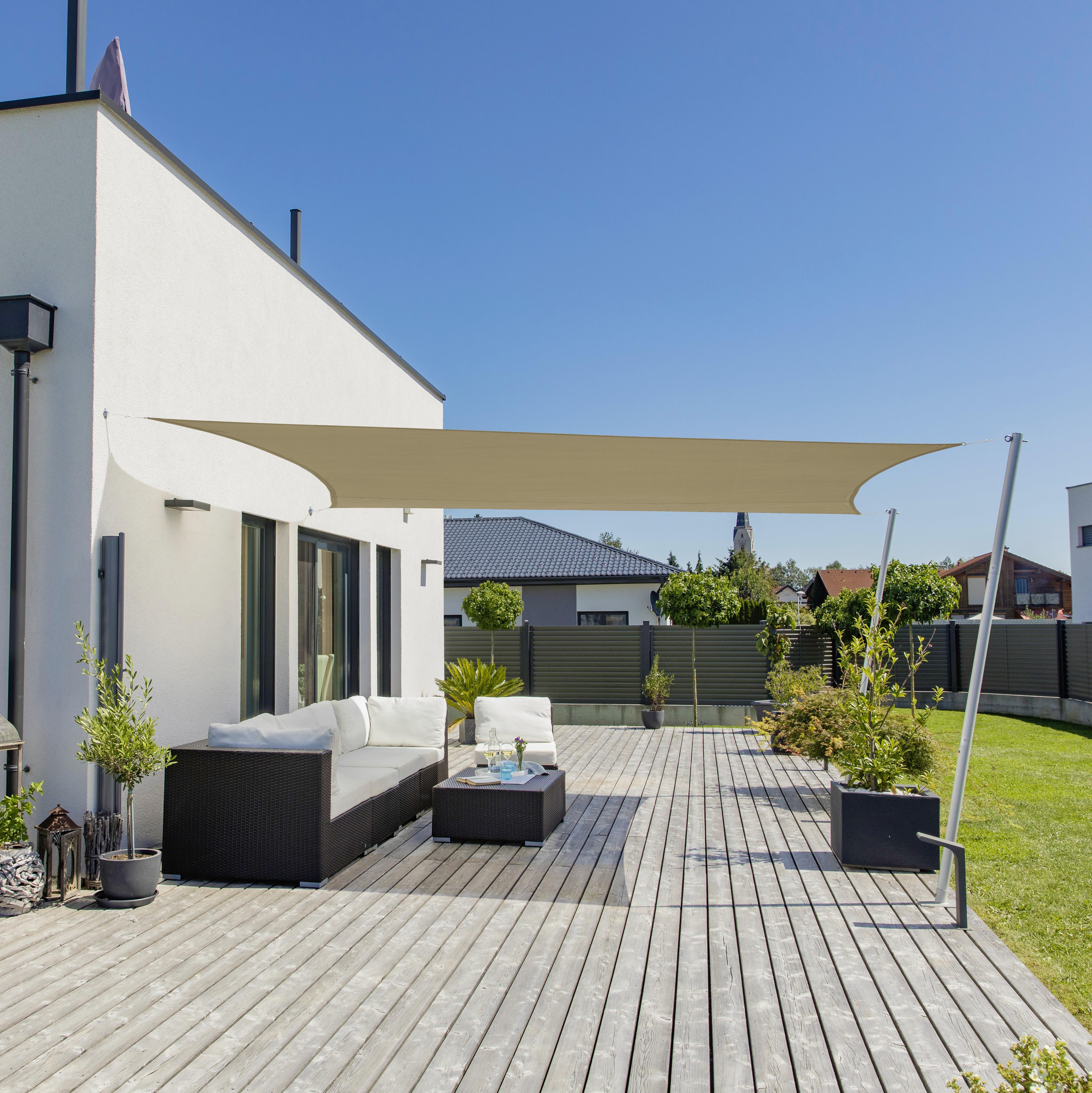 Sonnensegel Rechteck 3x4 M - Taupe, Basics (300/400cm)