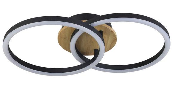 Led-deckenleuchte Karo L: 50 Cm - Eichefarben/Schwarz, MODERN, Holz/Kunststoff (50/30/7,4cm) - Luca Bessoni