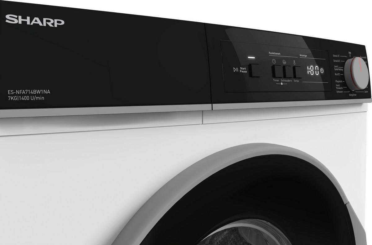 Waschmaschine Es-Nfa714bw1na-De Waschm. 7kg - Weiß, Basics, Kunststoff/Metall (59,7/84,5/52,7cm) - Sharp