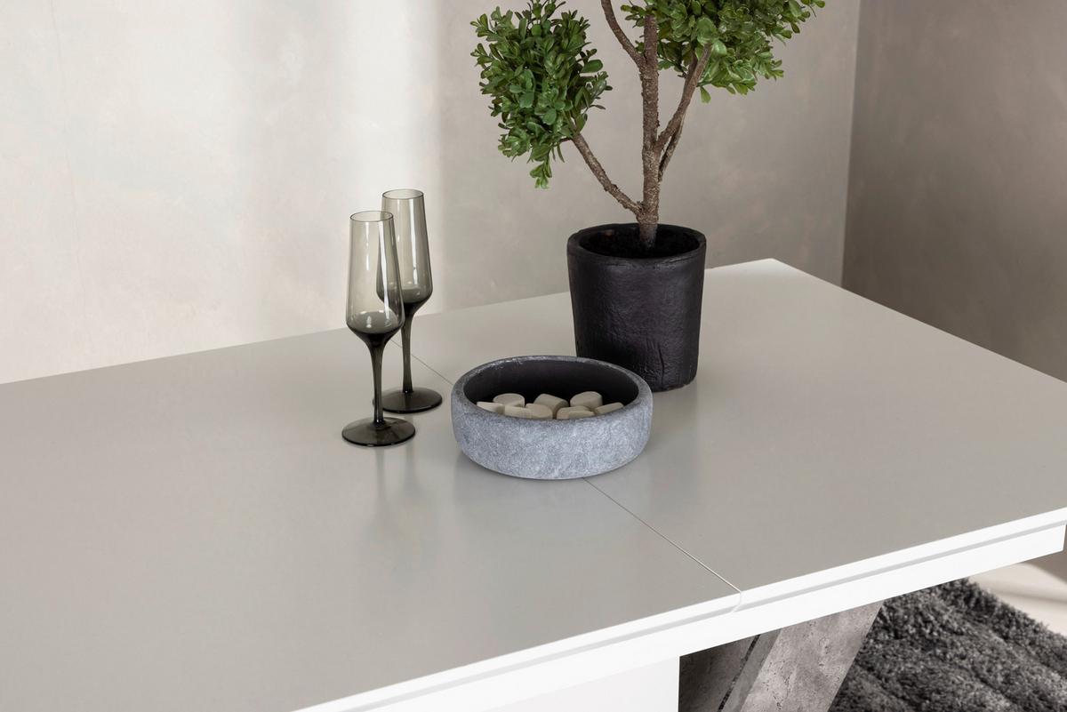 Esstisch Disa - Weiß/Grau, Design, Holz/Holzwerkstoff (120/80/76cm) - Livetastic