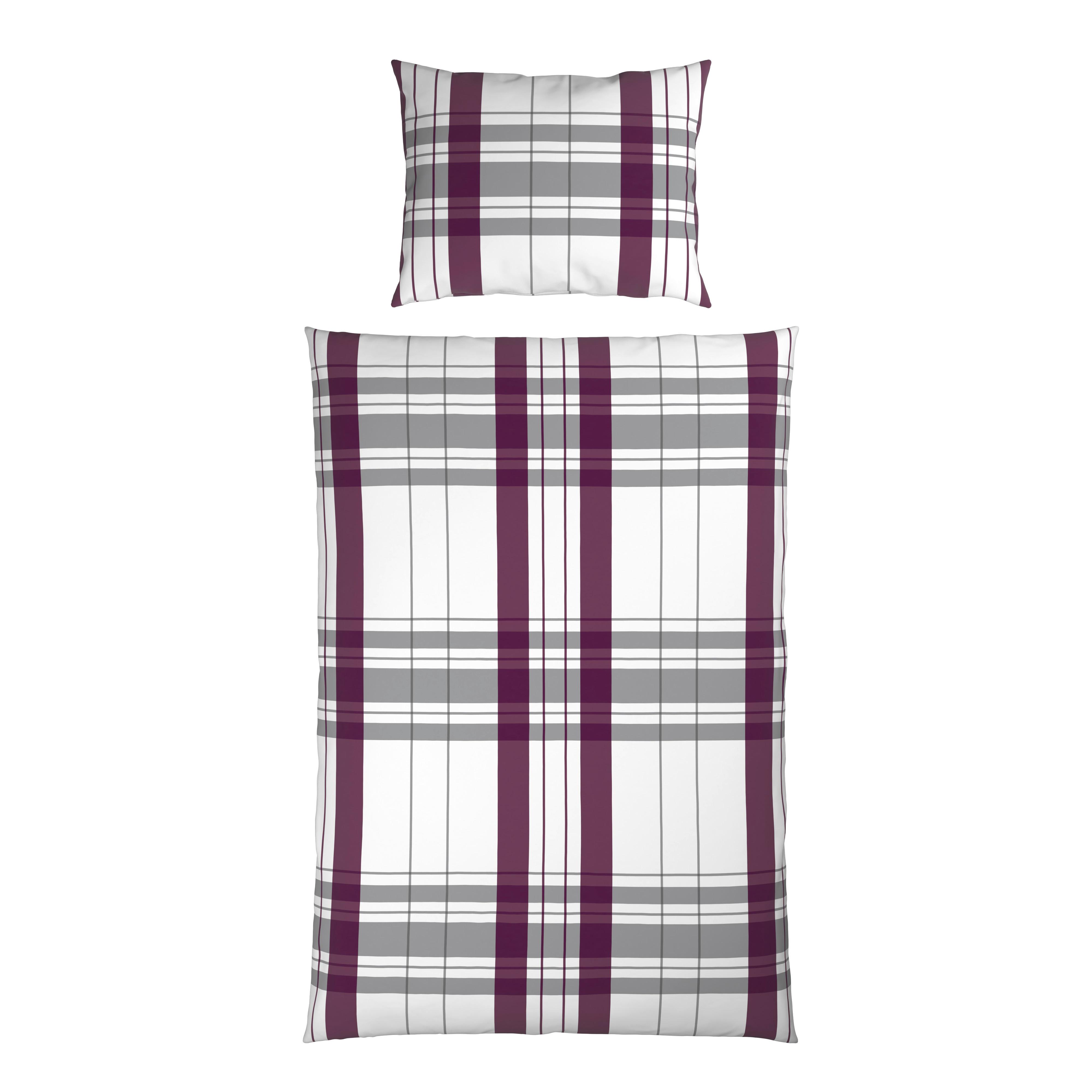 Bettwäsche Stockholm - Beere/Grau, MODERN, Textil - Luca Bessoni