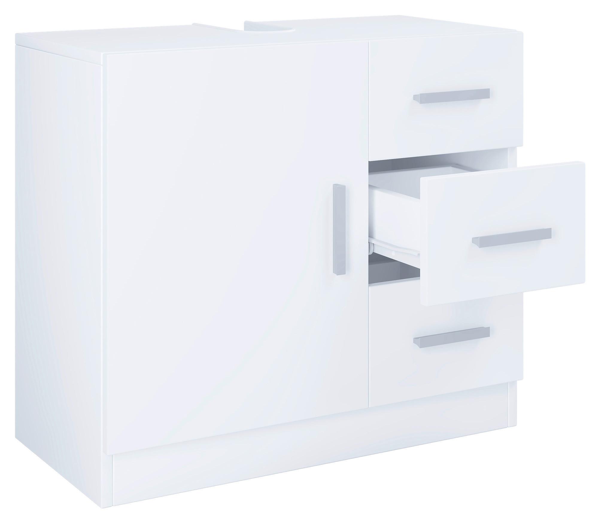 Waschbeckenunterschrank Zalo Xl B: 63cm Weiß - Weiß, MODERN, Holzwerkstoff (63/55,8/30cm) - MID.YOU