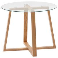 Konferenčný stolík hnedý p: 58cm - hnedá/farba duba, Modern, drevo/sklo (58/58/47cm) - MID.YOU