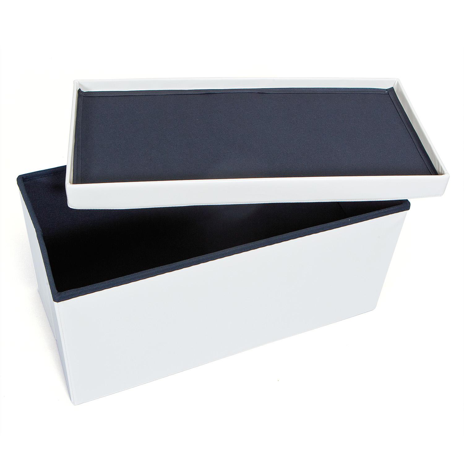 Sitzbox Setto Weiß B: 76 cm Lederlook mit Stauraum - Weiß, MODERN, Holzwerkstoff/Textil (76/38/38cm) - MID.YOU