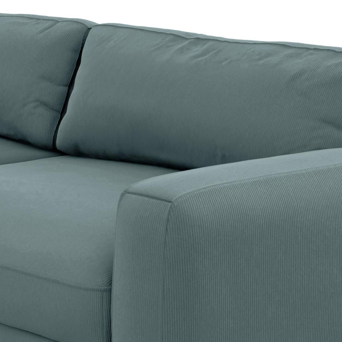 Bigsofa Bourbon, Blaugrau B: 264 Cm - Blaugrau/Schwarz, MODERN, Textil (264/84/125cm) - Trendmanufaktur