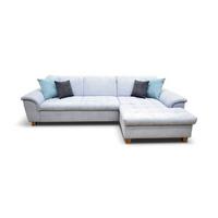 Ecksofa Franzi Pastellblau Mikrofaser - Pastellblau/Eichefarben, KONVENTIONELL, Textil (279/162cm) - MID.YOU