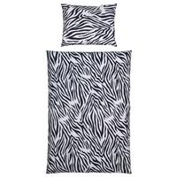 Bettwäsche 140x200 cm Trude Polyester Schwarz/Weiß - Schwarz/Weiß, KONVENTIONELL, Textil - Ondega