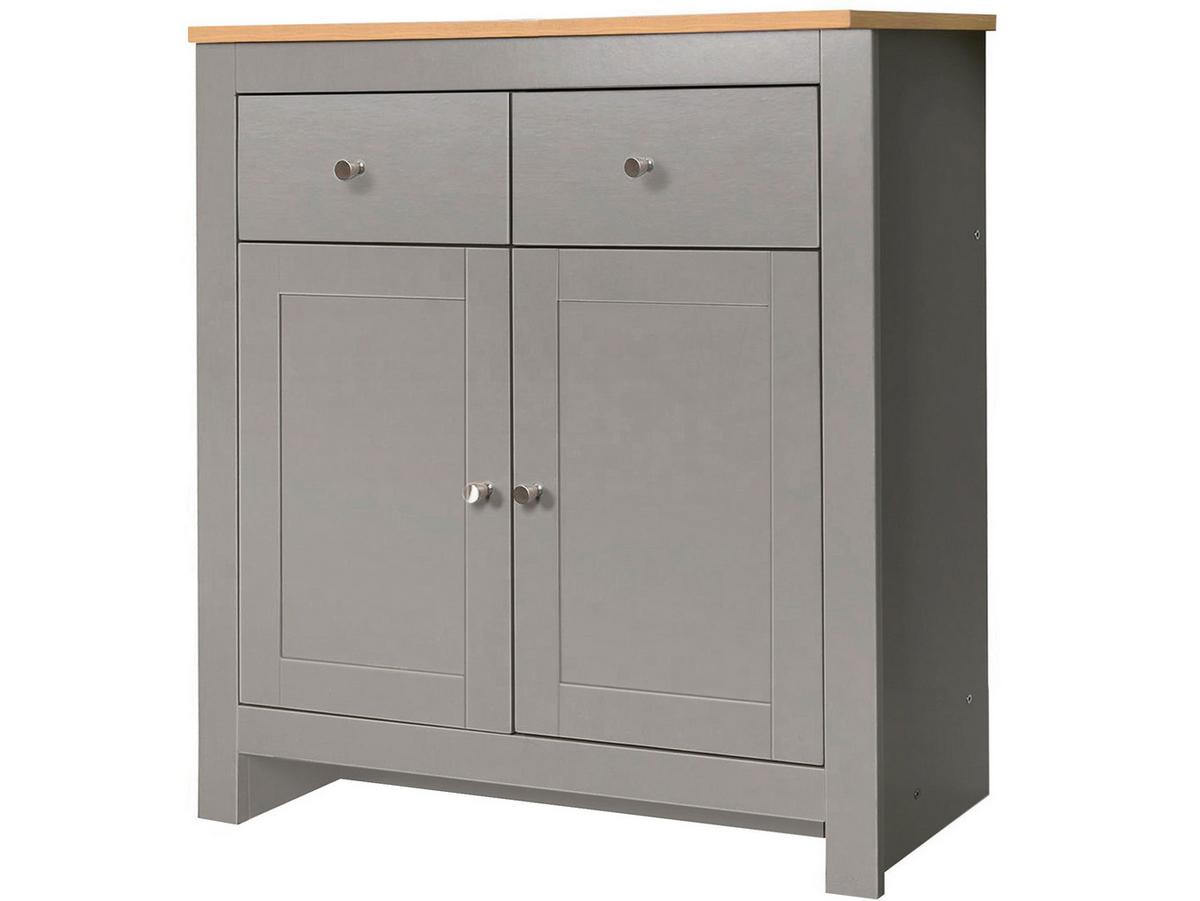 Sideboard Emerald Grau B: 79 cm - Eichefarben/Grau, Design, Holzwerkstoff (79/81/35cm) - MID.YOU