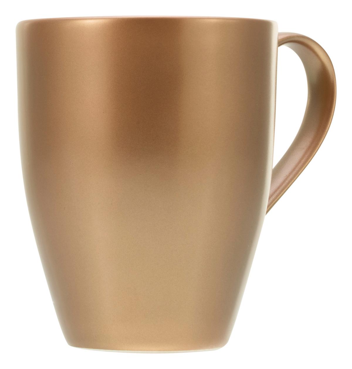 Sada šálků na kapučíno bílá/zlatá - bílá/barvy zlata, Basics, keramika - Creatable