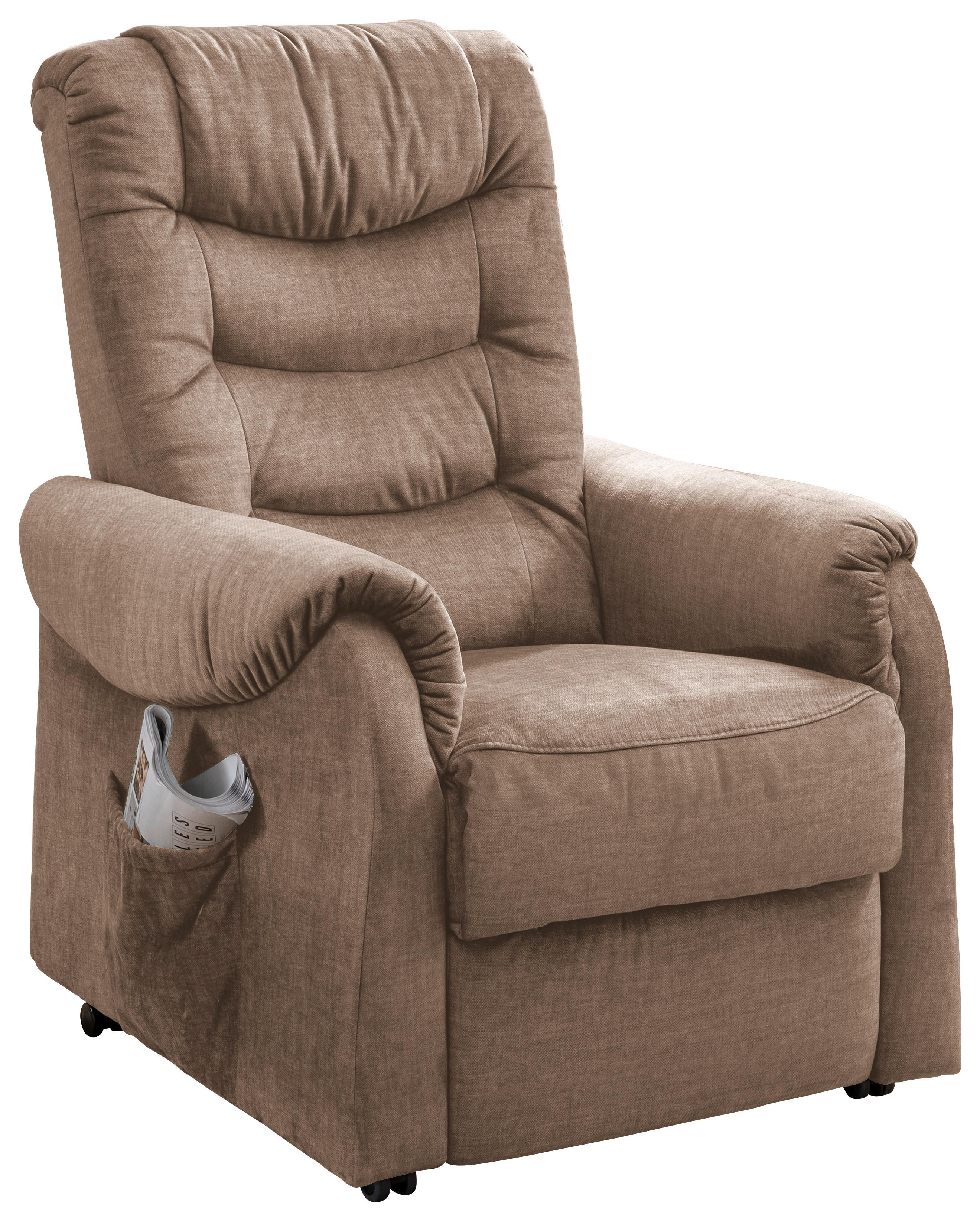 Fernsehsessel Nino Hellbraun B: 78 cm - Hellbraun/Schwarz, Design, Textil (78/107/93cm) - Livetastic