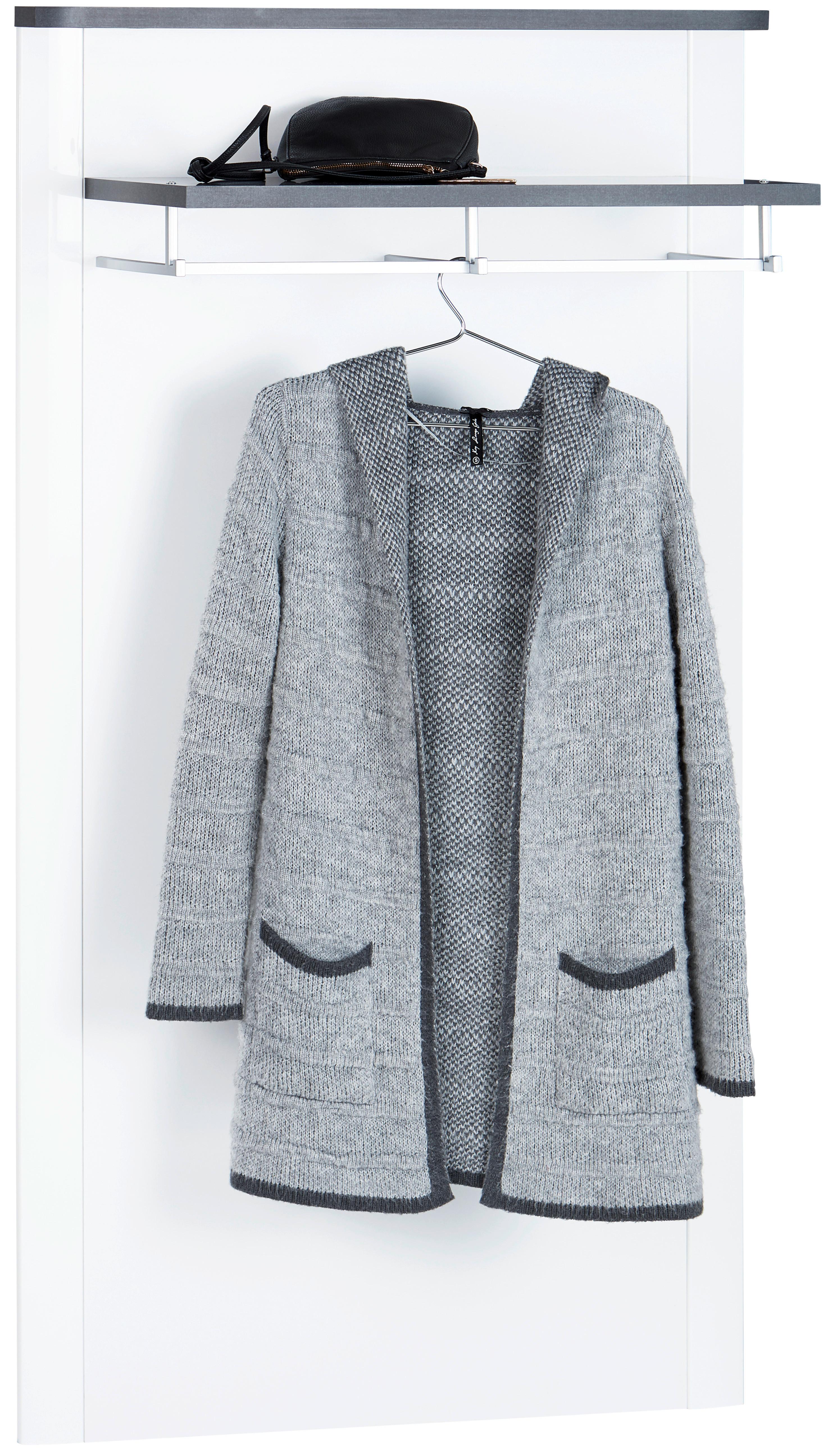 Garderobenpaneel Alassio Weiß Hutablage B: 85 cm 3 Haken