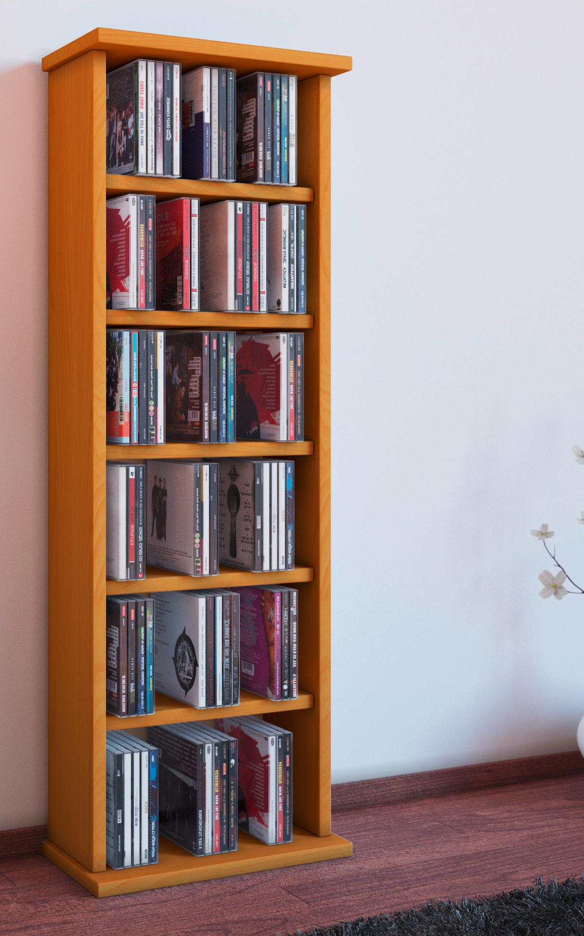 CD Regál Vostan buk - barvy buku, Konvenční, kompozitní dřevo (31/91,5/18cm) - MID.YOU