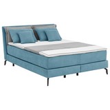 Boxspringbett Orta 160x200 cm Hellblau - Hellgrau/Schwarz, MODERN, Textil (160/200cm) - Carryhome