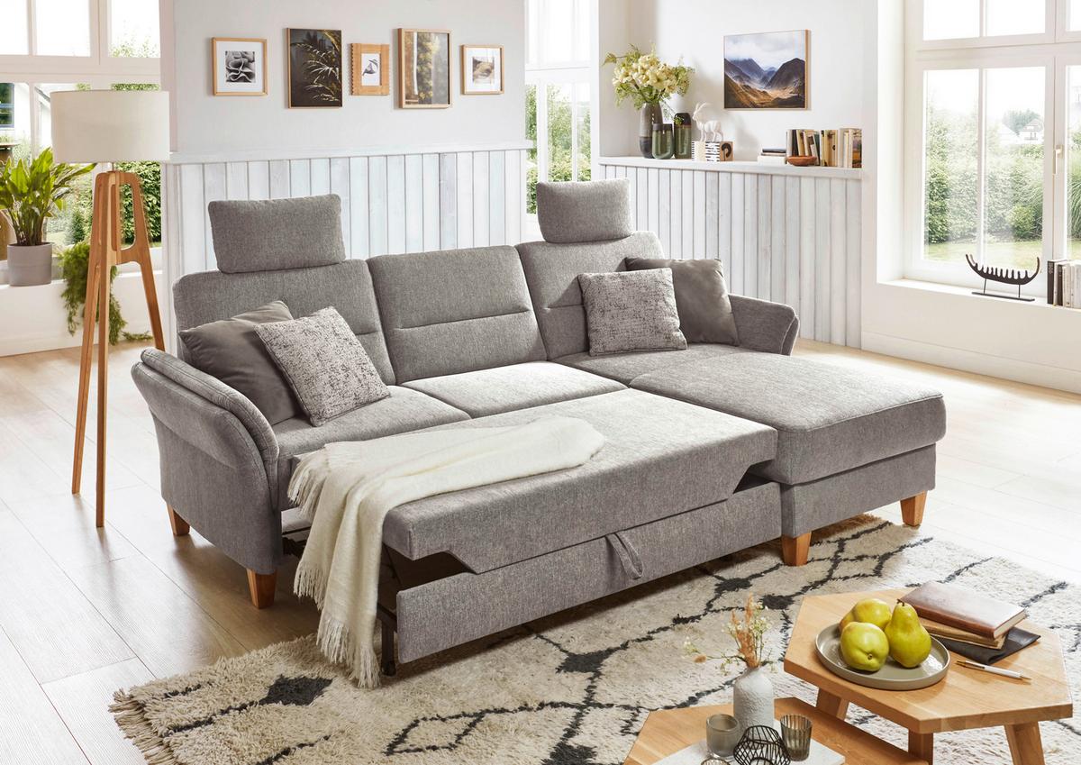 Ecksofa Westerland graubraun Schlaffunktion, 252x162 cm - Eichefarben/Graubraun, KONVENTIONELL, Textil (252/162cm) - Sit & More
