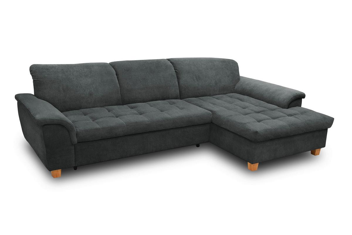 Ecksofa Franzi Dunkelgrau Mikrofaser - Eichefarben/Dunkelgrau, KONVENTIONELL, Textil (279/162cm) - MID.YOU